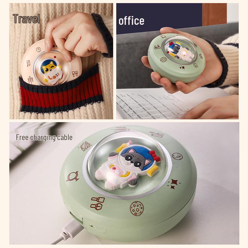 Portable Space Capsule Hand Warmer, Charger & LED Mirror