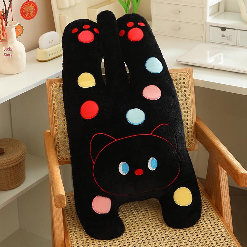 Süßes Polka-Dot-Katzen-Kuschelkissen Plüschtier