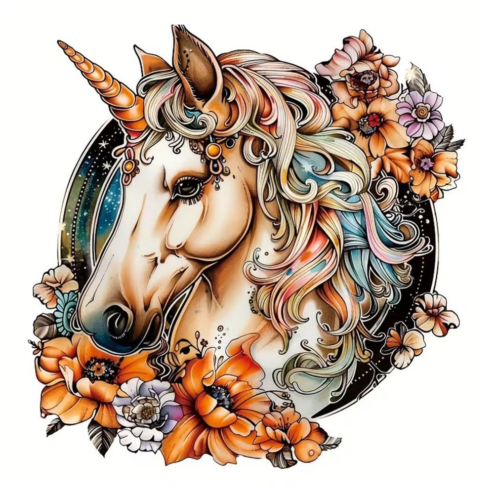 

QT2367#15cm Unicorn Wooden Puzzle Car Sticker, Suitable for Laptop, Car, Truck, Van, SUV, Motorcycle, Bumper, Window 15cm-longest side