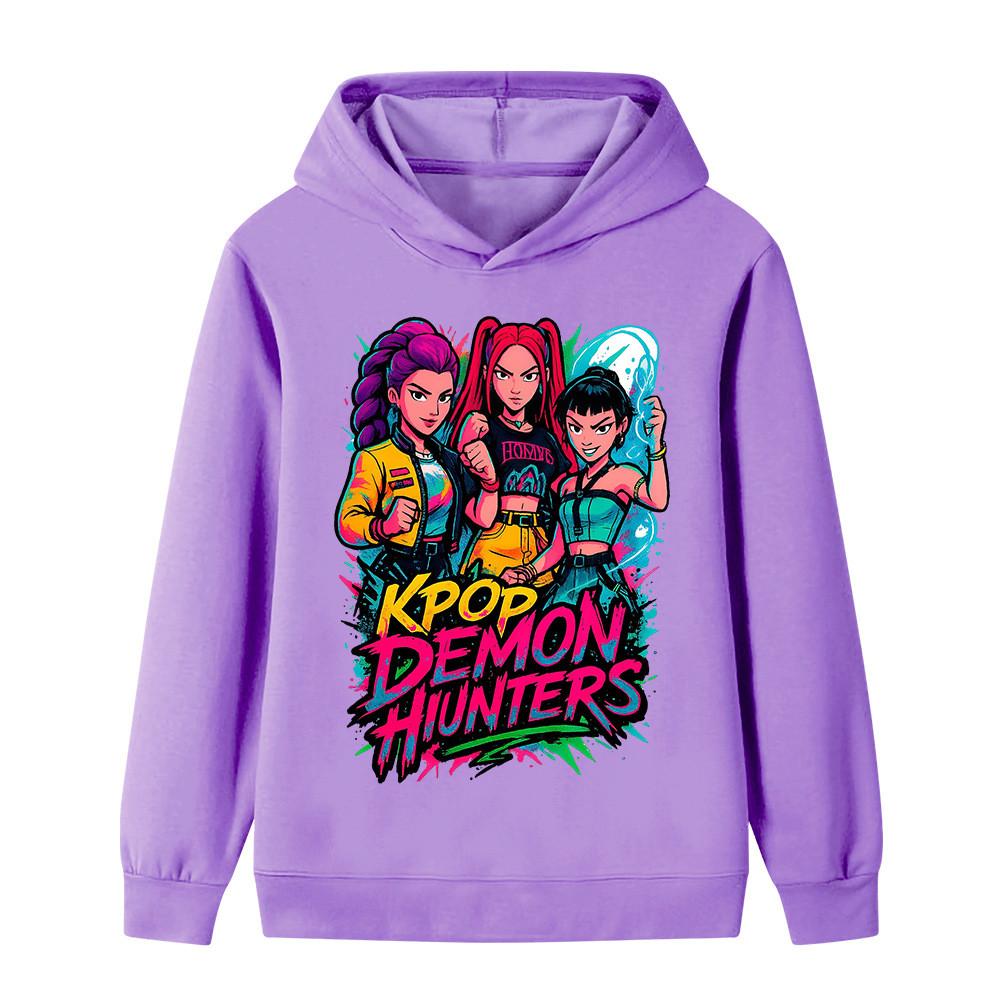 B1215 Kids Boys Girls Sajaboys Kpop Rumi Zoey Mira Print Long Sleeves Hoodie