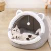 Cat Bed House Kennel Nest Kerek Háziállatok Alvóbarlang Cicaágyak Kisállatkosár Hangulatos cica nyugágy párna Macskaház sátor Kutyaház