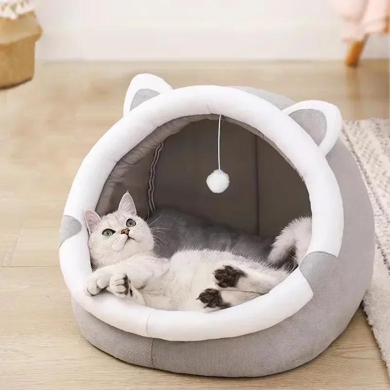 

Кошачья кровать, дом, конура, гнездо, круглое гнездо для домашних животных, спальная пещера, кровати для котят, корзина для домашних животных, уютный шезлонг для котенка, подушка для кошачьего домика, палатка, домик для собаки 30x27x27cm