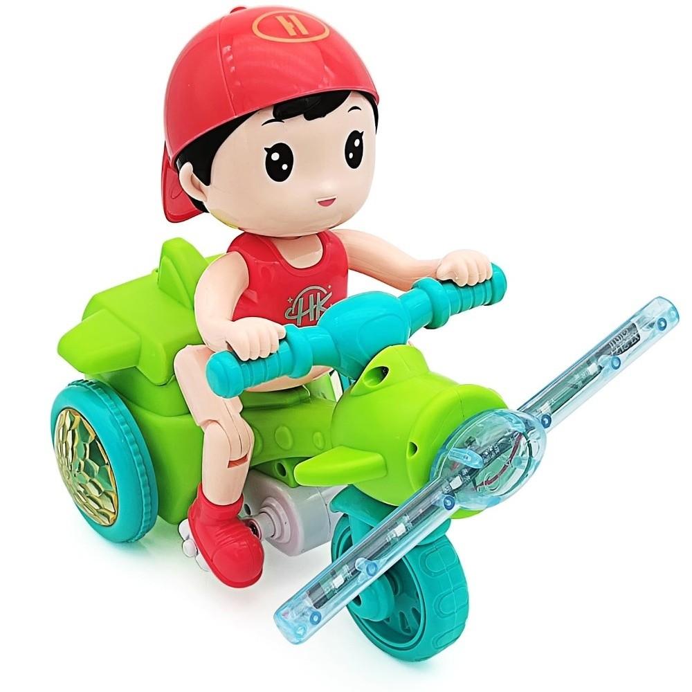 Triciclo Elettrico Giocattolo con Funzione Musicale, Moto Colorata Luminosa per Regalo ai Bambini