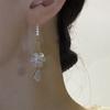 Charm Female White Zircon Stone Flower Water Drop Earrings Cute Trendy Bridal Gold Color Wedding  For Women
