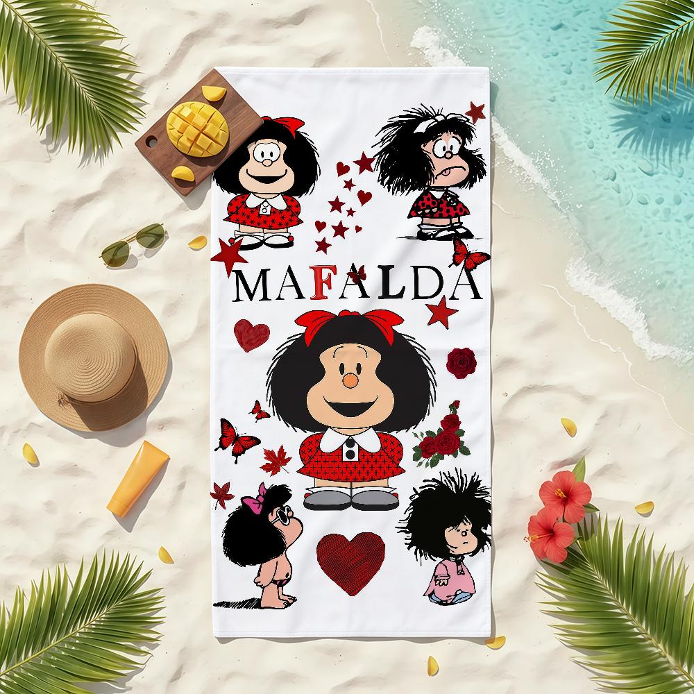 Cartoon M-Mafalda Towel Soft Pool Gift For Travel Gym Shower Camping Quick Dry Sports Beach Towels