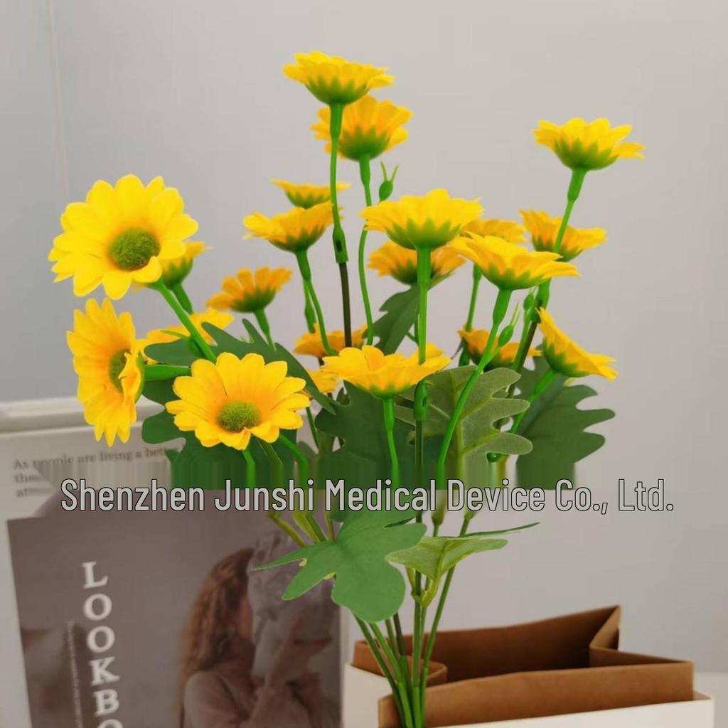 Sonnenuntergangs-Chrysanthemen-Strauß: 5 Farben, 7 Stiele, 21 künstliche Blumen für den Muttertag oder die Herbst-Veranda-Dekoration