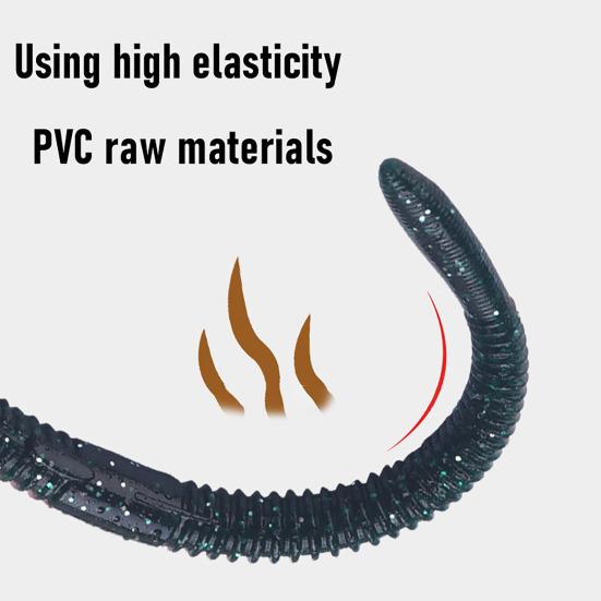 10 Piezas 12CM/4.2G Señuelo Blando de Gusano Salado Cebo Biónico Hilo de PVC Señuelo Artificial Pesca de Cabeza de Serpiente en Agua Salada y Dulce