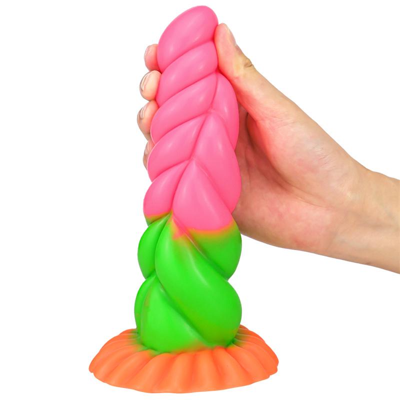 Women's Hemp Rope New Anal Plug Special-shaped Silicone Penis Soft Mixed Color Simulation Masturbator