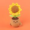 Emotional Support Crochet Sunflower Cute Knitted Flowers Potted Table Decor Graduation Gift Knitting Flower Pot Desk Accessories