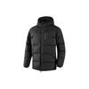 Solid Color Zipper Hooded Mid-Length Down Jacket Men Outerwear Black P422M022