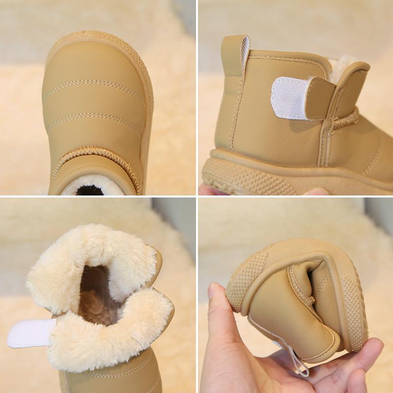 Children's Snow Boots2026New winter short boots for boys, fleece-lined and thickened, cotton boots for girls, warm baby cotton shoes