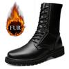 Fashion Luxury Winter Lace Up Outdoor Long Boots Motorcycle Boots Winter Warmth Designer High Leather Shoes Fashion Casual Black Boots