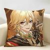 Kaveh Genshin Impact Cushion Cover Natural Linen Organic Fabric DoubleSided Printing Room Sofa Decor Pillow Case