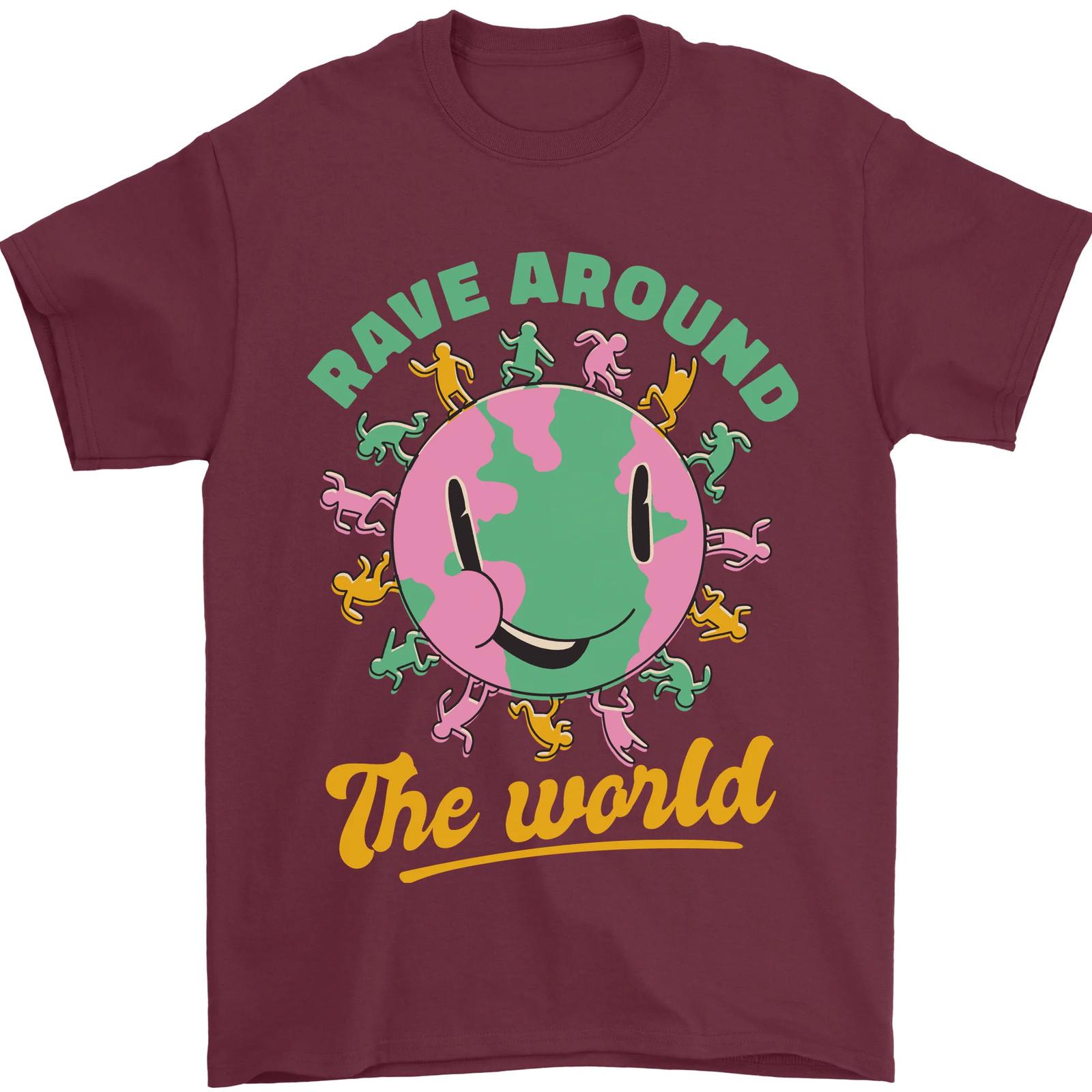 Rave Around the World Dance Music Raver Acid Mens T-shirt Cotton S