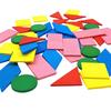 50pcs 2-4cm Wooden Color Geometric Blocks Student Shape Cognition Mathematics Learning Props School 2D Graphic Teaching Aids