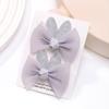 2pcs/set Lovely Bow Hairpins Solid Color Gauze Bows Clip for Kids Sweet Soft Hair Clips Pink Princess Girls Hair Accessories
