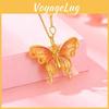 Enchanting Butterfly Ring Necklace Set In Golden Colorful Enamel For Elegant Style