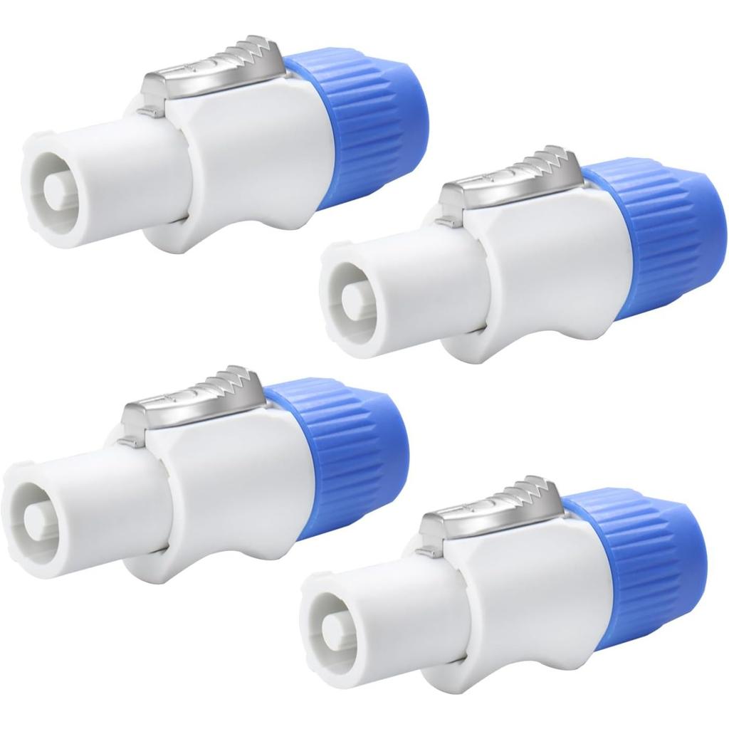 Heavy-Duty PowerCon Connectors, 3-Pin AC Male and Female, 250V 20A, High-Performance Aviation-Grade for Stage Lighting and Audio Equipment.