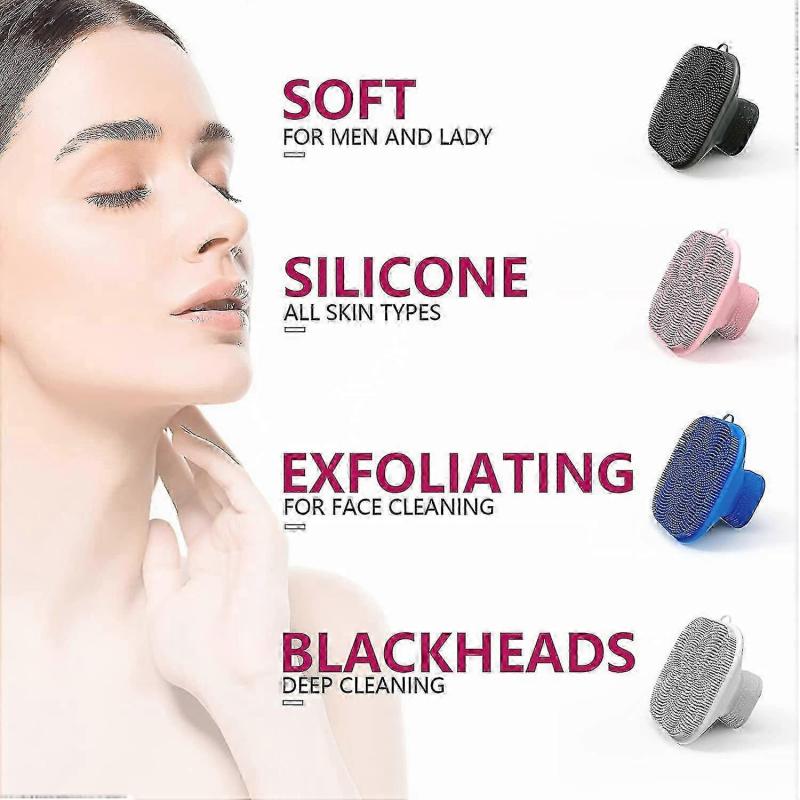 Silicone Facial Cleansing Brush, Waterproof Manual Washing Brush For Face And Cleansing (pink)