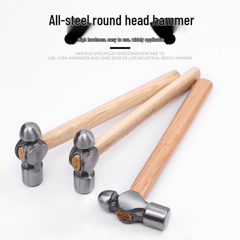 

Round Head Wooden Handle Hammer - Small Household Mallet 0.5LB to 3LB, Iron/Steel Options Round Head Hammer 0.5P