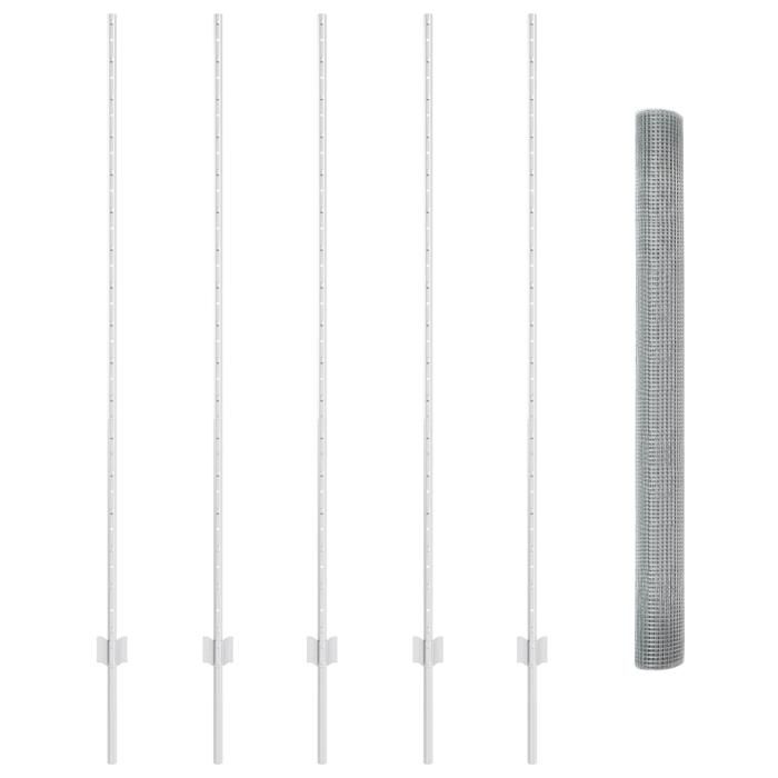 VidaXL Set de clôture de jardin Ensemble de 2 Acier galvanisé 3336339