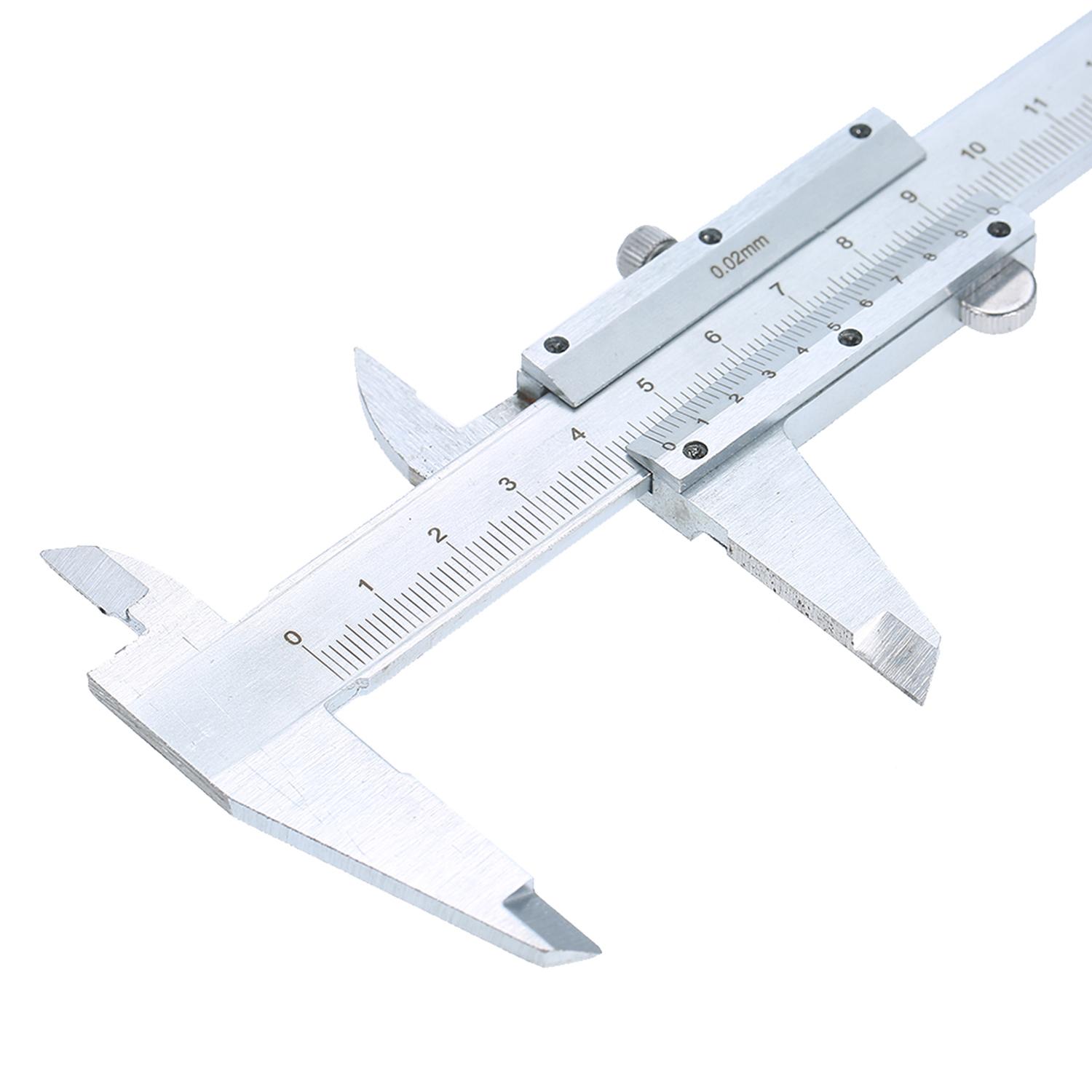 

Профессиональный штангенциркуль из нержавеющей стали 0150 мм, скользящий измерительный инструмент для внутренних и наружных измерений серебряный