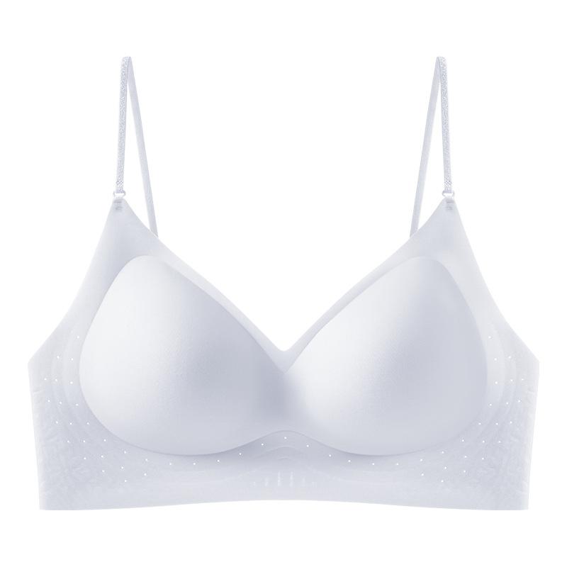 

Open back fine flash shoulder strap U-shaped beautiful back seamless foundation invisible pearlescent yarn gathered without steel ring text XL(85ABC) синій
