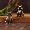 Copper Craft Brass Cat Statue Home Decor Animal Desk Ornaments Desktop Home Decoration Collectible Cute Statue Ornament