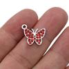 10Pcs Silver Plated Crystal Butterfly Charms Pendants For Jewelry Making Bracelet Necklace Diy Earrings Accessories