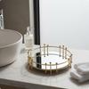Bandeja Metálica Espejada Luz Diseño de Alta Gama Perfume Arte en Hierro Decoración del Hogar para Baño,