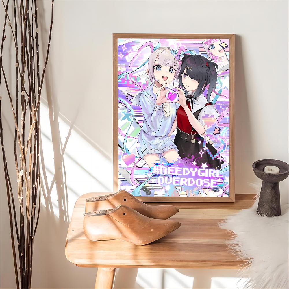 Needy Girl Overdose Game Self-adhesive Poster Fancy Wall Art Sticker for Living Room Bar Game Decorative Painting Aesthetic Art