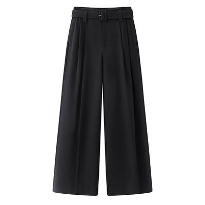 2025 Winter Black High-Waist Slimming Straight Pants for Women