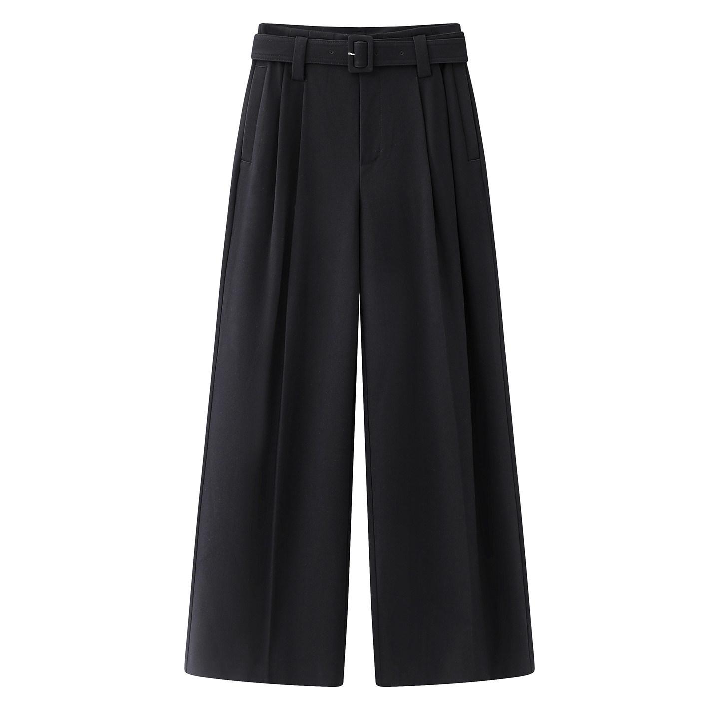 

2025 Winter Black High-Waist Slimming Straight Pants for Women Extra Large чёрный