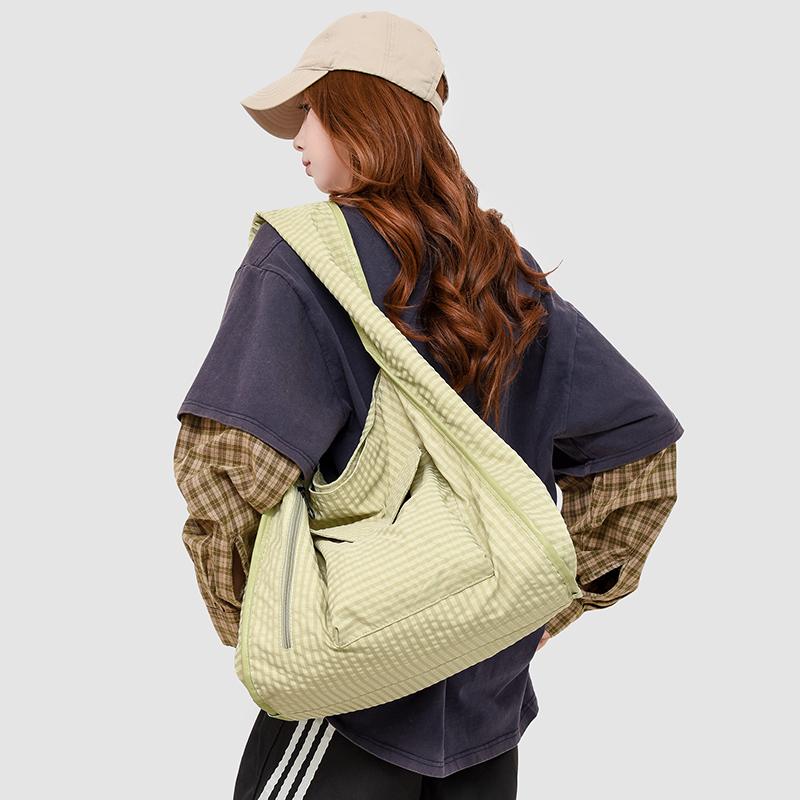 Plaid Tote Bag Women's Lightweight Large Capacity Shoulder Bag