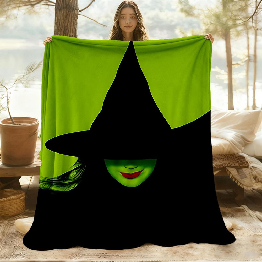 1pc Witched Outdoor Blanket Lightweight Flannel, Soft & Warm, All-Season Use for Sofa, Outdoor, Camping, Living Room, Office084