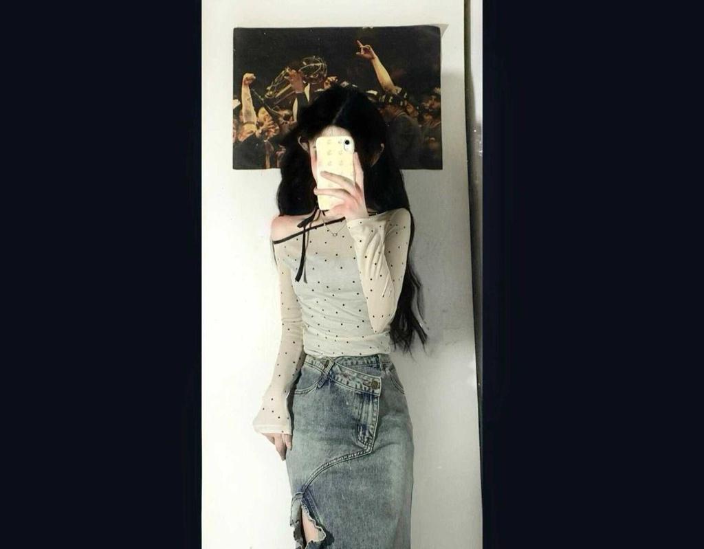 Dámská džínová sukně s vysokým pasem, retro, distressed, rybího střihu