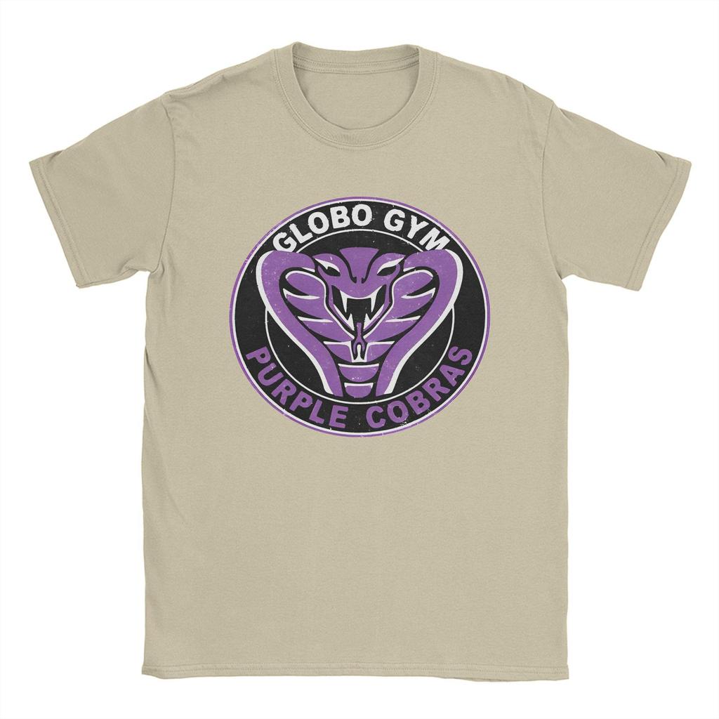 Funny Globo Gym Purple Cobras Vintage Logo T-Shirts for Men O Neck Cotton T Shirts Dodgeball Movie Short Sleeve Tee New Merch