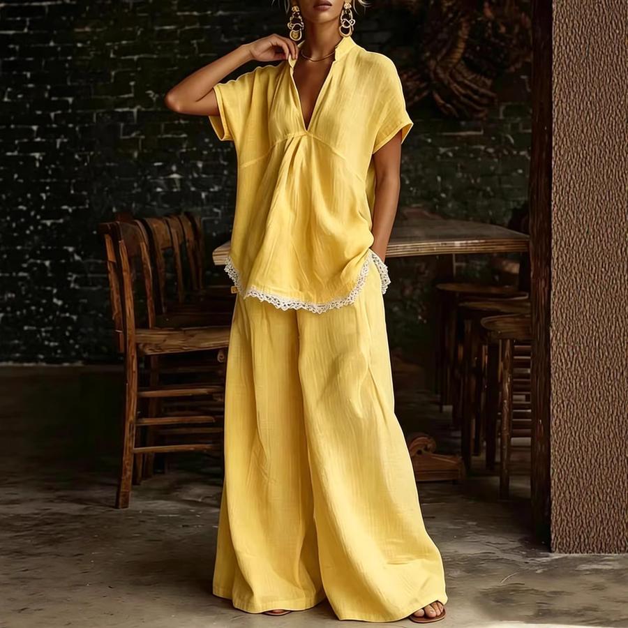 Hot Summer New Arrivals Women's Sleeveless Shirt Loose Pants Two-Piece Set