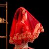 Red Translucent Bridal Veil for Chinese Wedding Xiuhe Dress