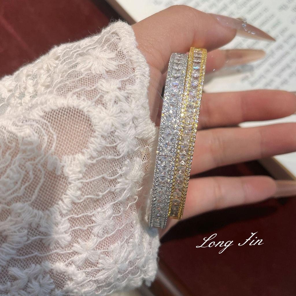 Retro Light Luxury Gypsy Small Square Diamond Bracelet, Explosive Flash Luxury, Inlaid with Diamond Sugar Cube Bracelet
