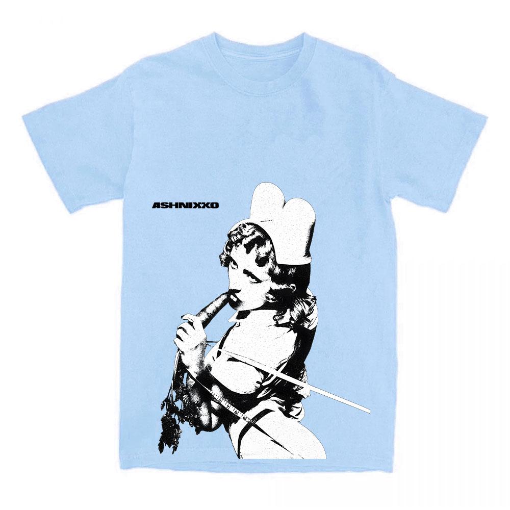 SMOOCHIES MRKVOVÉ TRIČKO Módní Zpěvačka Ashnikko Grafické Tričko Bavlna Volné Dámské Ležérní Trička Potisk Oblečení Ženy Muži Tričko