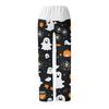 Women's Drawstring Elastic Waistband Wide Leg Color Matching Halloween Printed Casual Pants