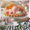 Cherry Blossom Dessert Art Pattern Wall Hanging Tapestry Decorative Tapestry Home Decor for Bedroom and Living Room