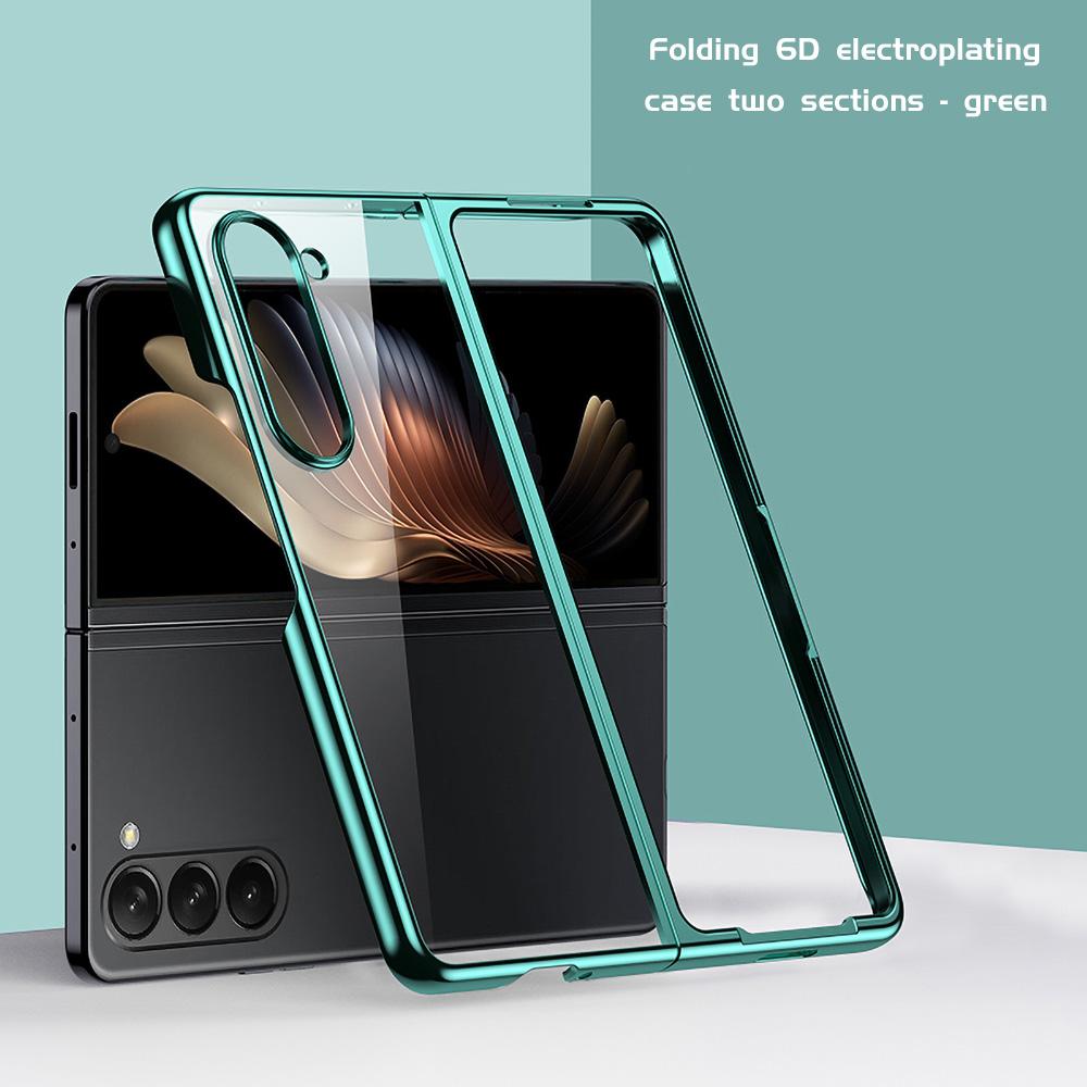

Чехол для телефона с покрытием 6D для Samsung Z Flip 1 2 3 4 5 6 Z Fold 2 3 4 5 6 Motorola Razr 40 50 Oppo Find N N2 N3 N5 N2 Flip с утолщенной рамкой и прозрачностью Oppo Find N3 Flip зелёный