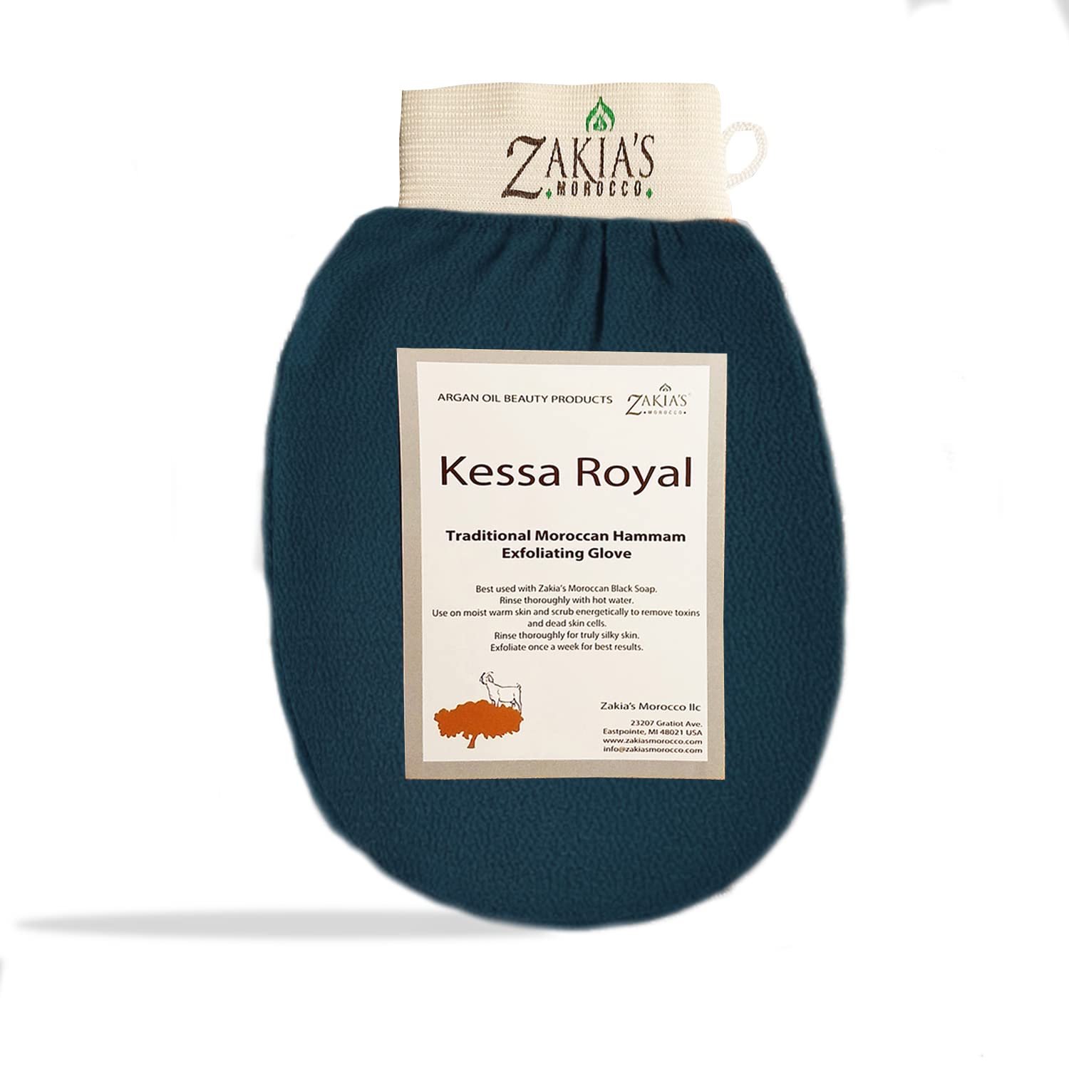 Zakia s Morocco Kessa Exfoliating Scrub Glove - Rough Blue