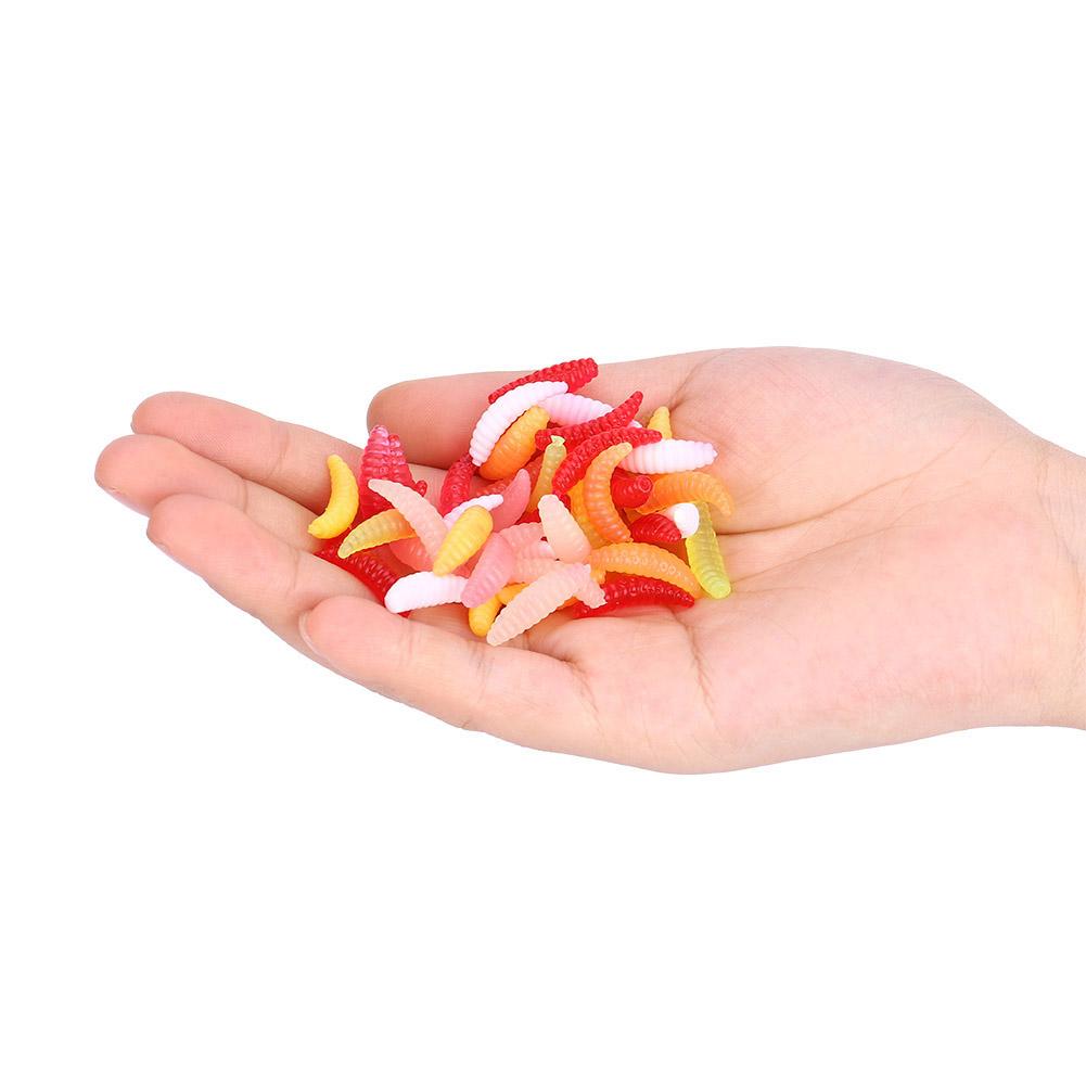Mini Größe Wurm Larve Made Form Angeln Weichköder Köder Angelgerät Werkzeuge 100 Stück Set