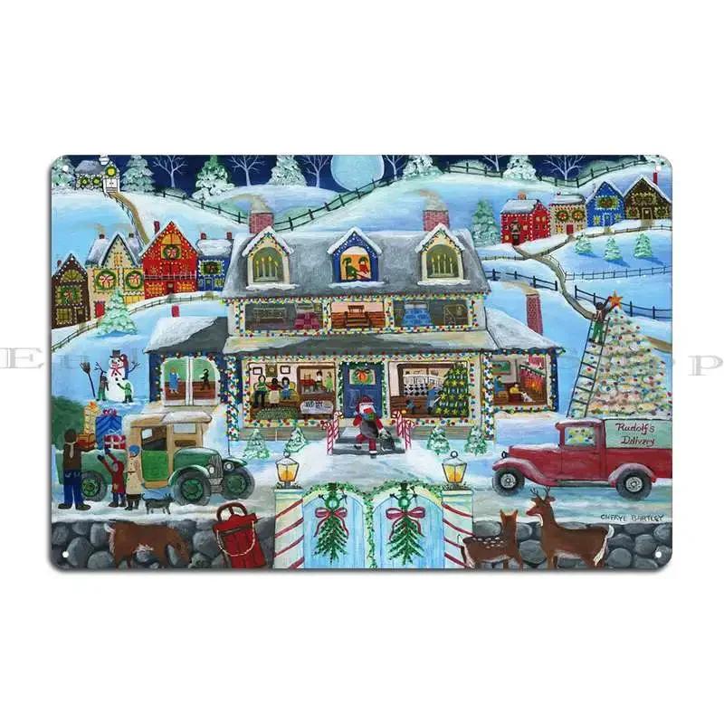 Christmas Old Family Home Metal Plaque Poster Printing Home Home Cinema Designs Tin Sign Poster 20x30cm(7.8x11.8inch)