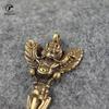 Retro Copper Tibetan Supplies Exquisite Roc Garuda Golden-Winged Peng Bird Vajra Amulet Pendant Charm Keychains Tea Deedle