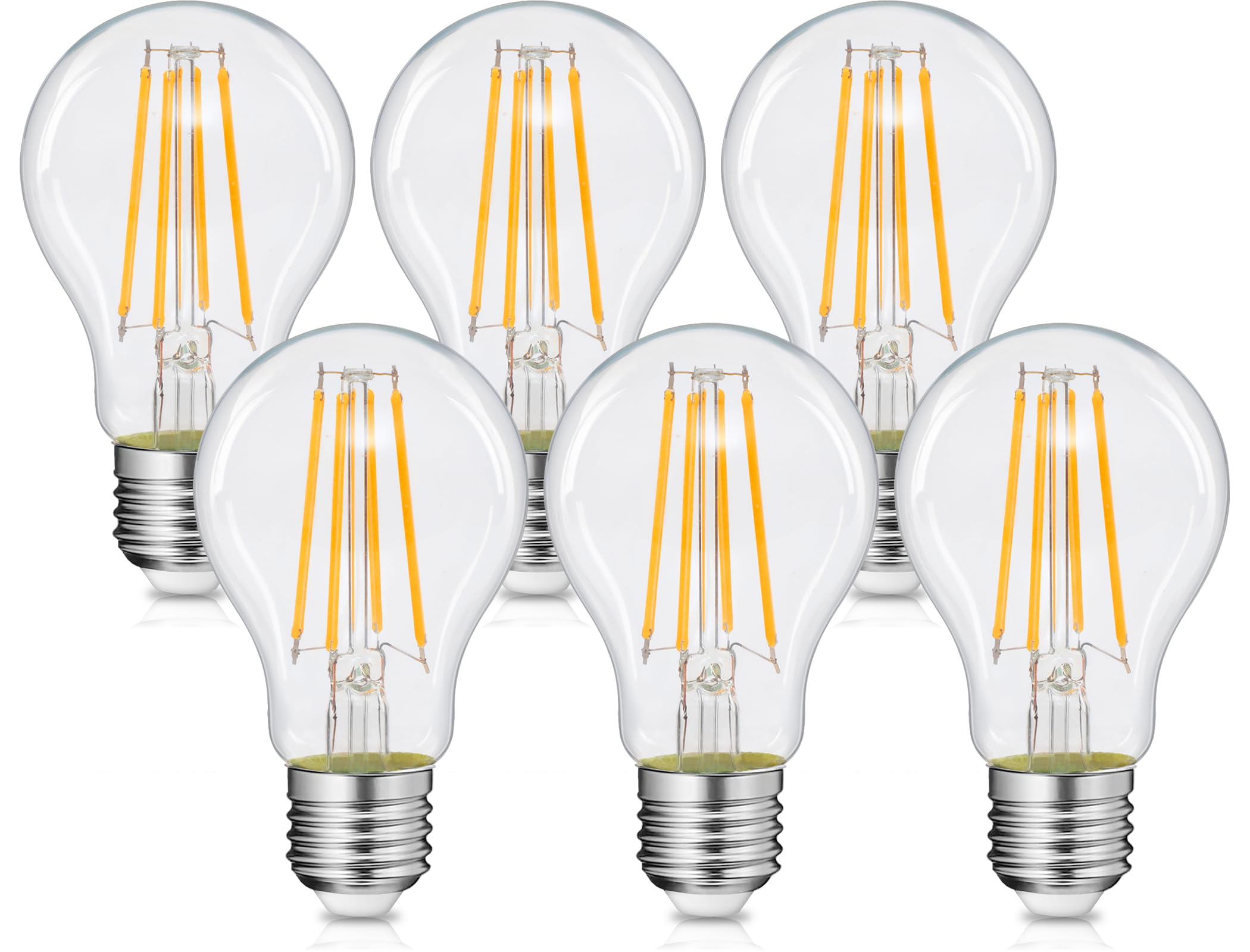 

Tengyuan LED Edison Bulbs, E26 Base, 60W Equivalent, Warm White, 6W, 820lm, Energy-Saving, Retro, Suitable for Pendant Stands, Chandeliers, Brackets,