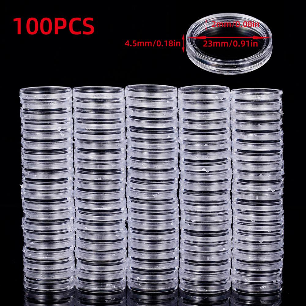 10/50/100Pcs 19-33mm Transparent Coin Cases Holder Coin Collecting Box Case Coins Storage Capsules Protection Boxes Container
